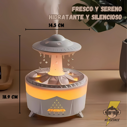 Humidificador Ovni Efecto Gotas Lluvia.